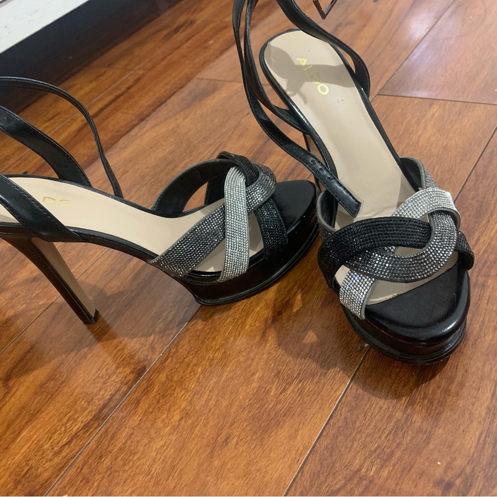 Elegant Black and Silver Women's Heels